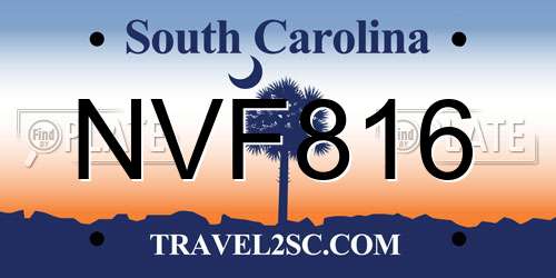 NVF816 South Carolina License Plate