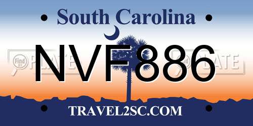 NVF886 South Carolina License Plate