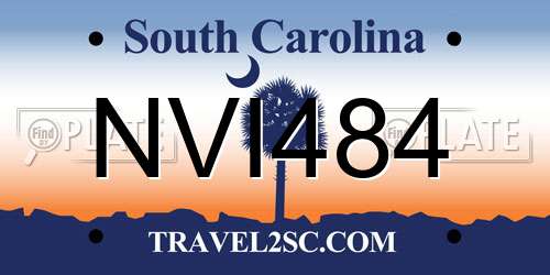 NVI484 South Carolina License Plate