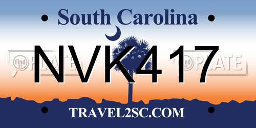 NVK417 South Carolina License Plate