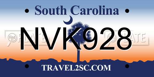 NVK928 South Carolina License Plate