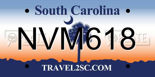 NVM618 South Carolina License Plate