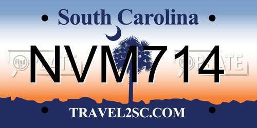 NVM714 South Carolina License Plate