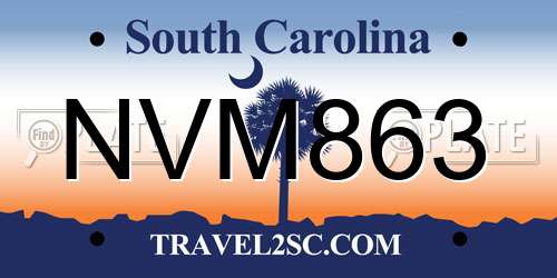 NVM863 South Carolina License Plate