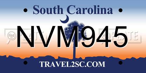 NVM945 South Carolina License Plate