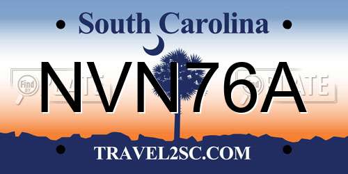NVN76A South Carolina License Plate