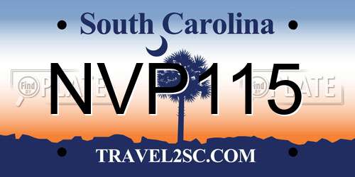 NVP115 South Carolina License Plate