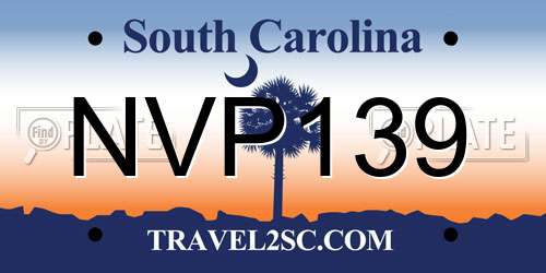 NVP139 South Carolina License Plate