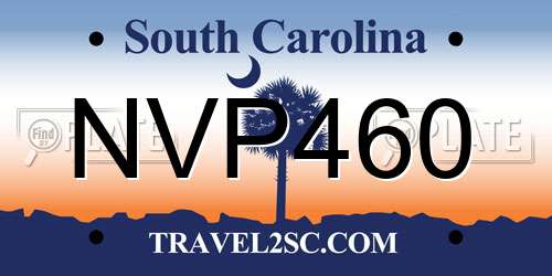 NVP460 South Carolina License Plate