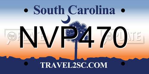 NVP470 South Carolina License Plate