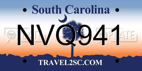 NVQ941 South Carolina License Plate