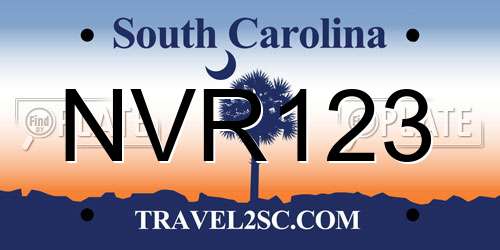 NVR123 South Carolina License Plate