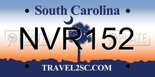 NVR152 South Carolina License Plate