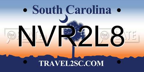 NVR2L8 South Carolina License Plate