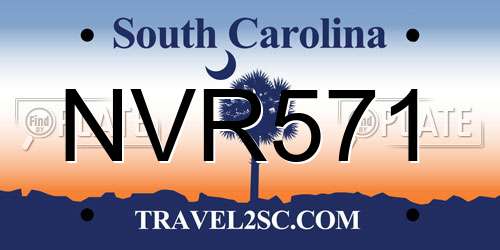 NVR571 South Carolina License Plate