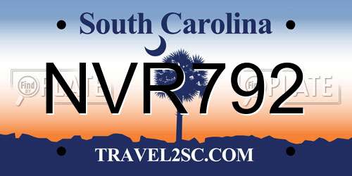 NVR792 South Carolina License Plate