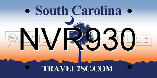 NVR930 South Carolina License Plate