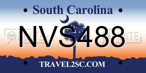 NVS488 South Carolina License Plate