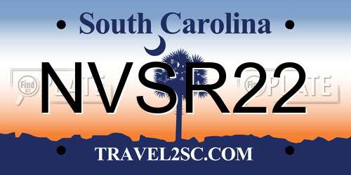 NVSR22 South Carolina License Plate