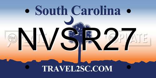NVSR27 South Carolina License Plate