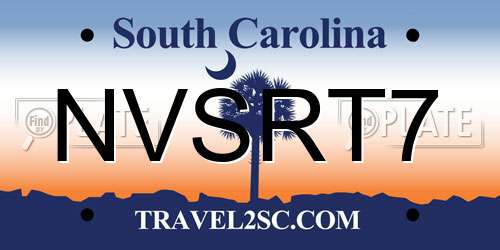 NVSRT7 South Carolina License Plate