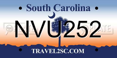 NVU252 South Carolina License Plate