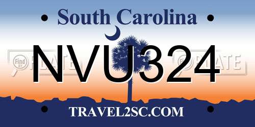 NVU324 South Carolina License Plate