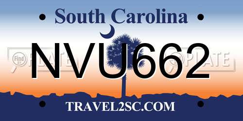 NVU662 South Carolina License Plate
