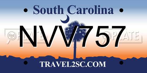 NVV757 South Carolina License Plate