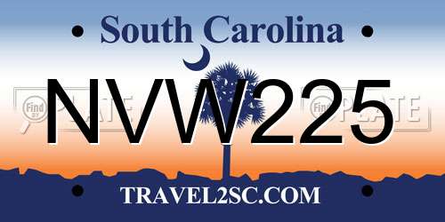 NVW225 South Carolina License Plate