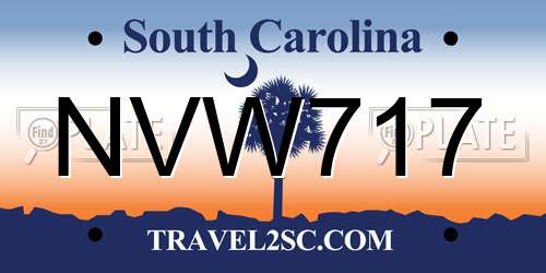 NVW717 South Carolina License Plate
