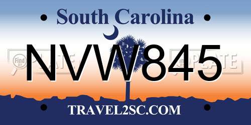 NVW845 South Carolina License Plate