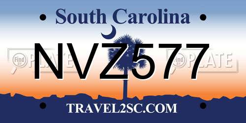 NVZ577 South Carolina License Plate