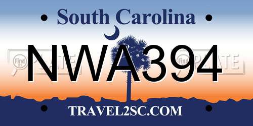 NWA394 South Carolina License Plate