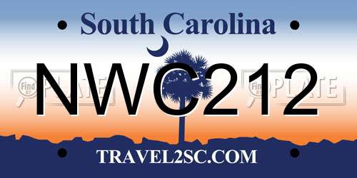 NWC212 South Carolina License Plate