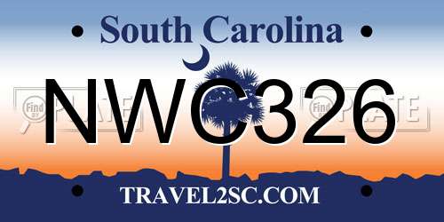 NWC326 South Carolina License Plate