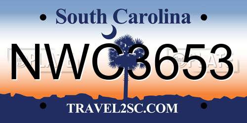 NWC3653 South Carolina License Plate