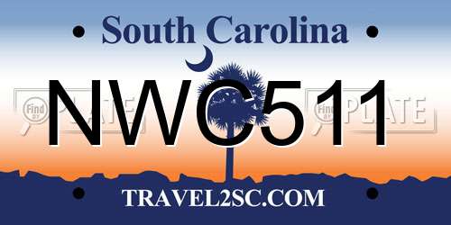 NWC511 South Carolina License Plate