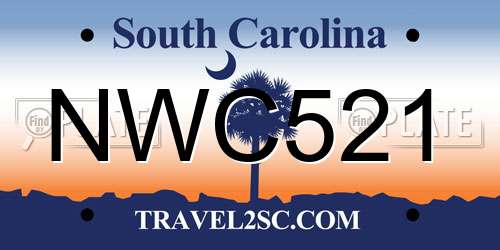 NWC521 South Carolina License Plate