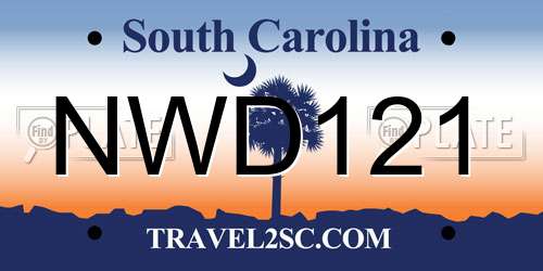 NWD121 South Carolina License Plate