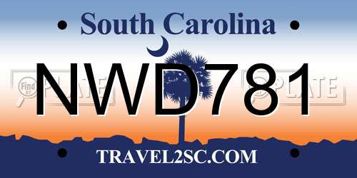 NWD781 South Carolina License Plate