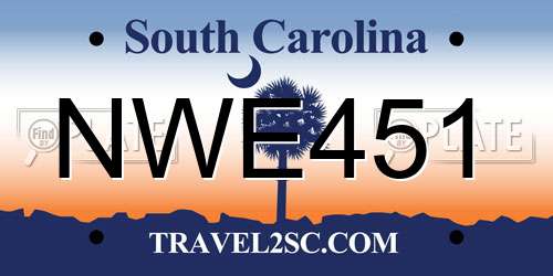 NWE451 South Carolina License Plate