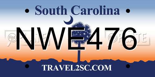 NWE476 South Carolina License Plate
