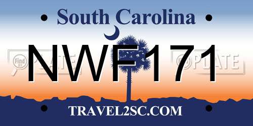 NWF171 South Carolina License Plate