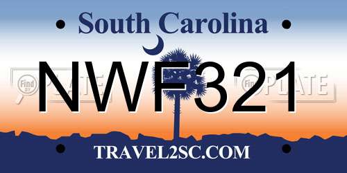 NWF321 South Carolina License Plate