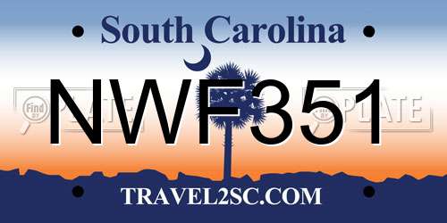 NWF351 South Carolina License Plate