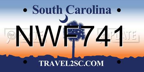 NWF741 South Carolina License Plate