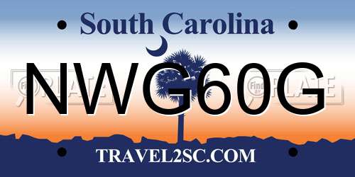 NWG60G South Carolina License Plate
