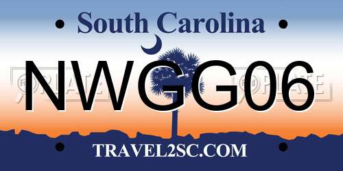 NWGG06 South Carolina License Plate