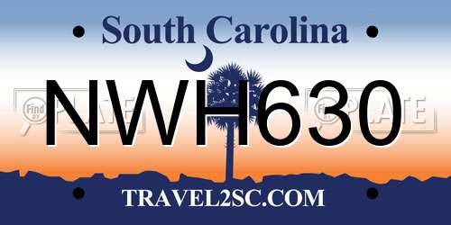 NWH630 South Carolina License Plate